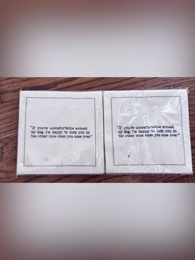 Five Star Dog Quotes Napkins | White Cotton | 50
